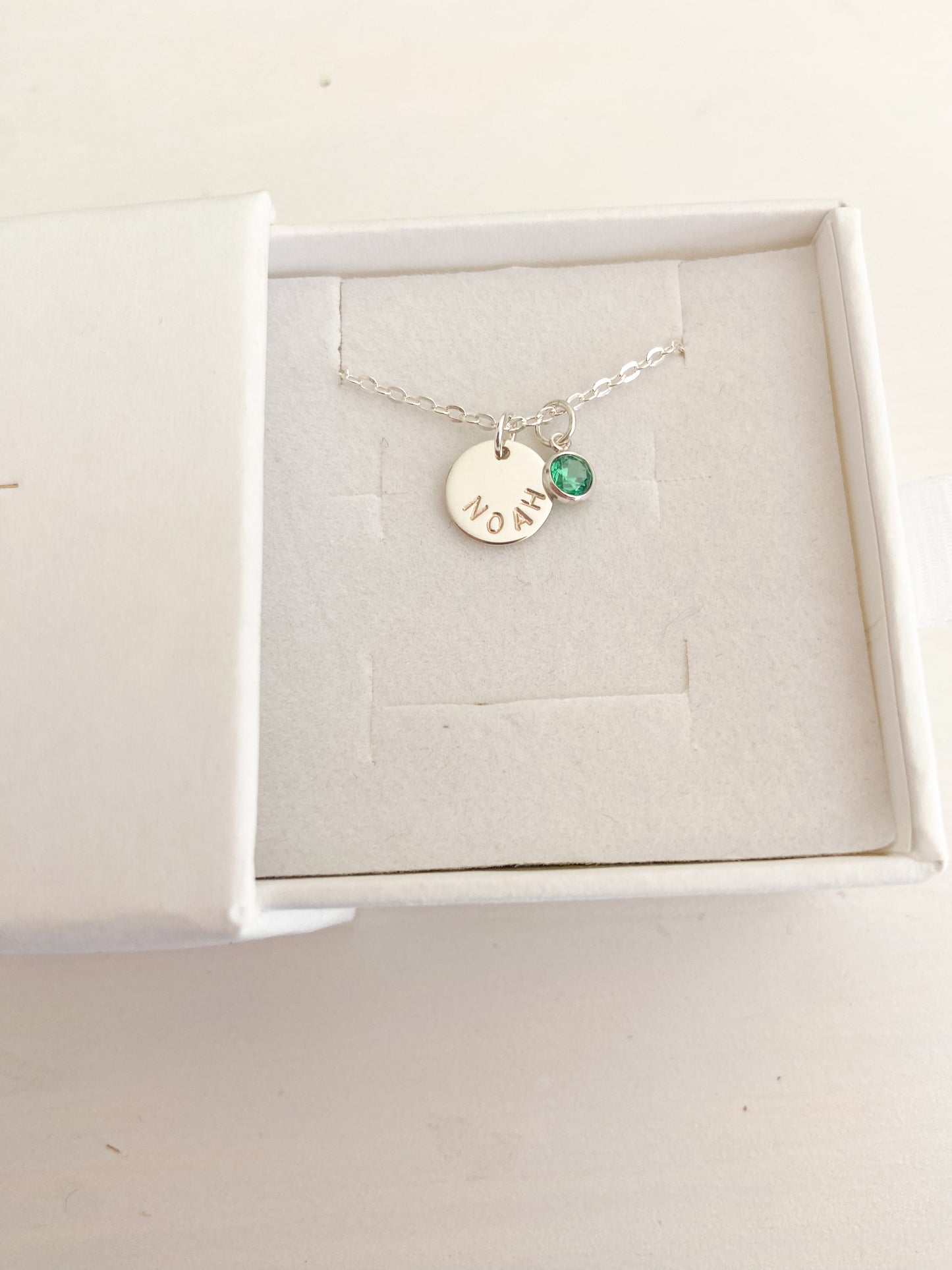 Birthstone Initial Necklace