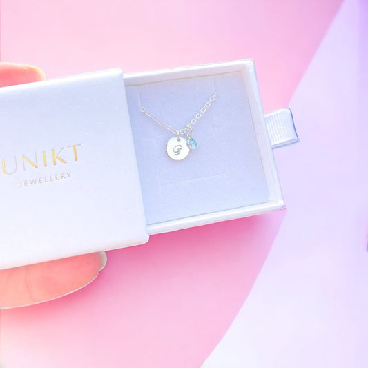 Birthstone Initial Necklace